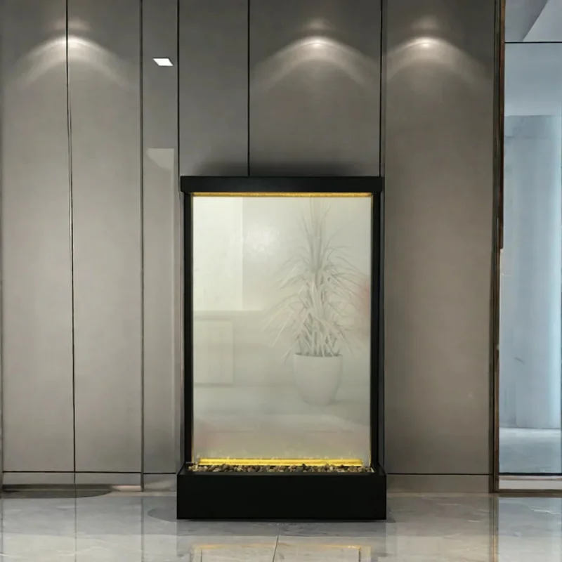 

Customize.Modern Indoor LED Fountain Acrylic LED Waterfall Screen & Movable Room Dividers with Glass Technique Home Decor