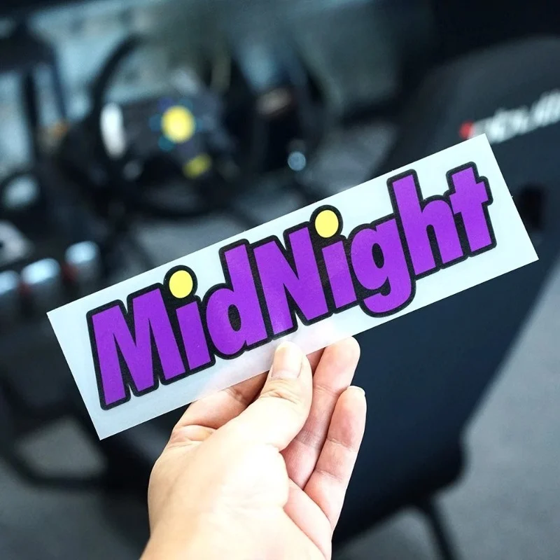 

1PC MidNight Letter Sticker (Purple With Yellow Dots Style) - Stylish Vinyl Decal For Car & Daily Decor