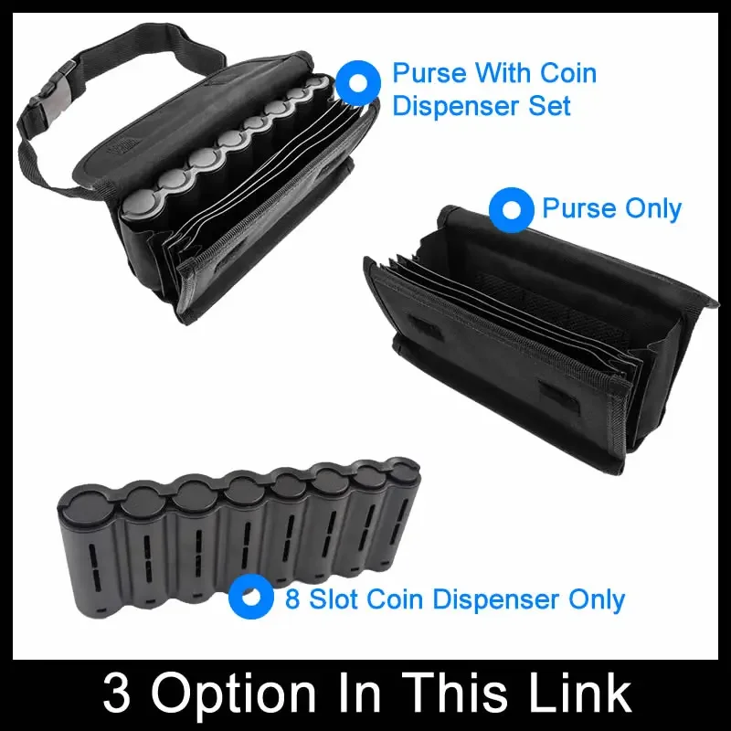 Coin Collector Dispenser Fanny Pack, Recibo de Dinheiro Cintura Saco Carteira, Hidden Safe Holder, Motorista de Garçom Portátil, 8 Slots, Euro