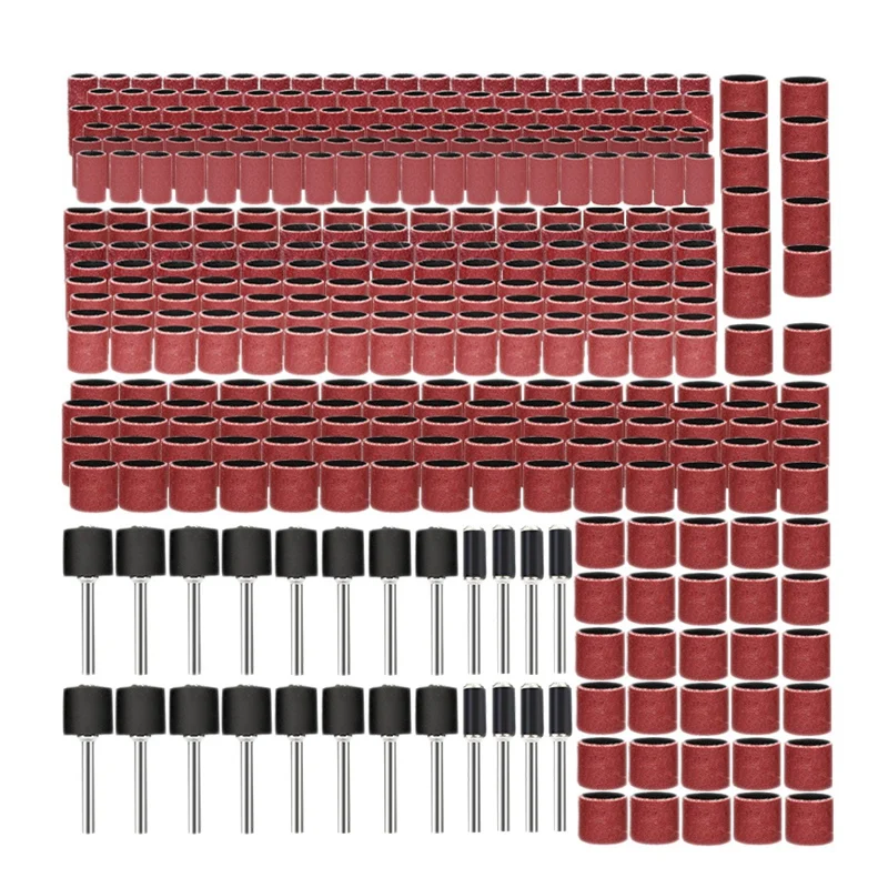 

384Pcs Drum Sanding Kit Sleeves Drilling Nail Drill Bits Abrasive Tools Accessories Sandpaper Shank Rotary Tools