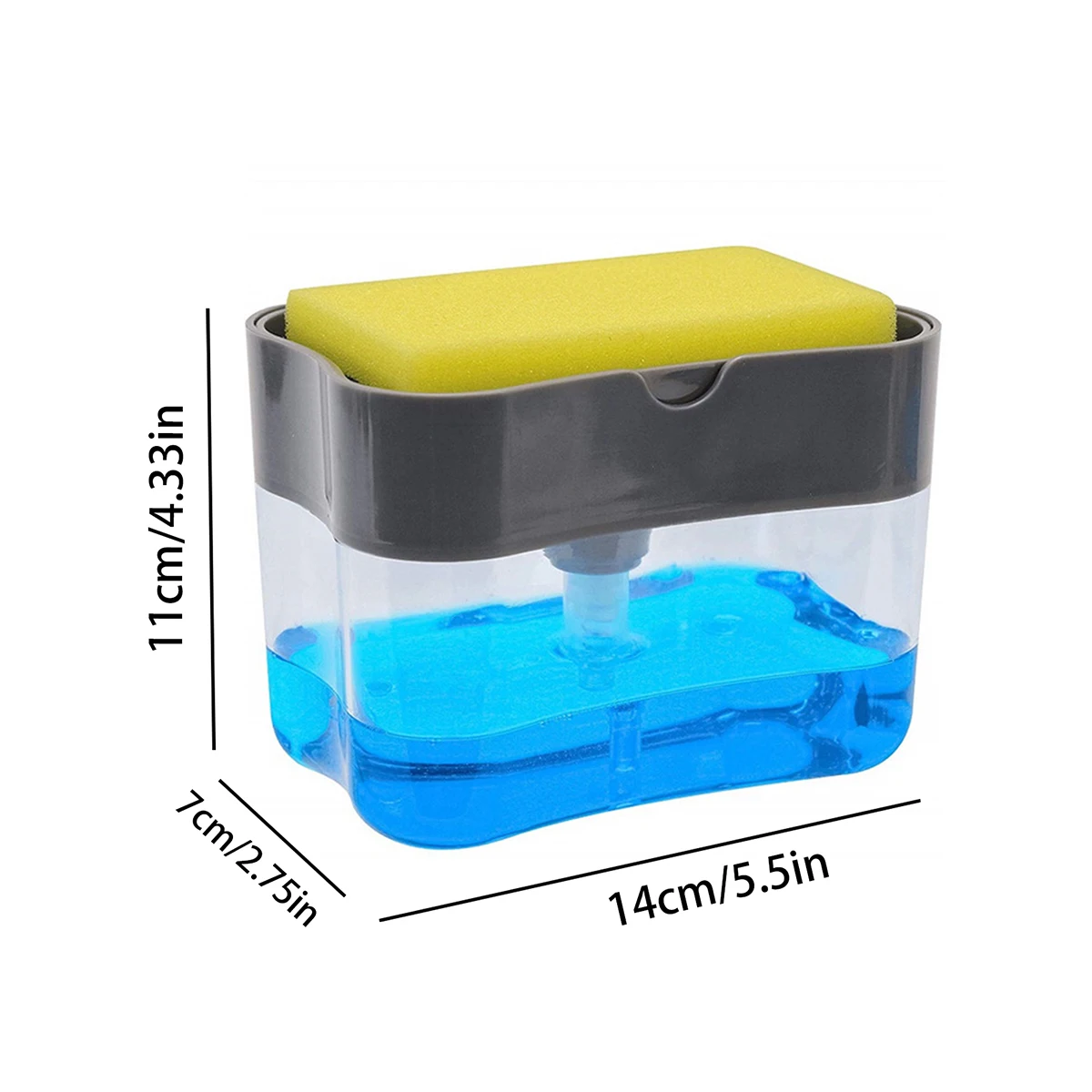 1 PCS Kitchen Soap Dispenser Set - Comes With Dishwashing Soap Pump, Reusable Dishwashing Brush Pot Storage Soap Dispenser Box view 2