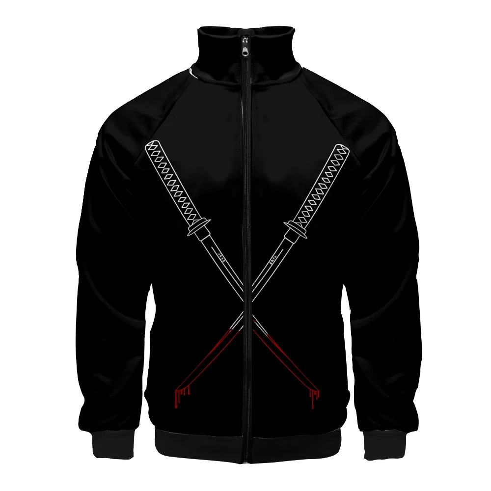 

Coats Sword Demon Sweatshirt 3D Stand Collar Zipper Jacket Men/Women Long Sleeve Jackets Streetwear Fashion Cosplay Costume