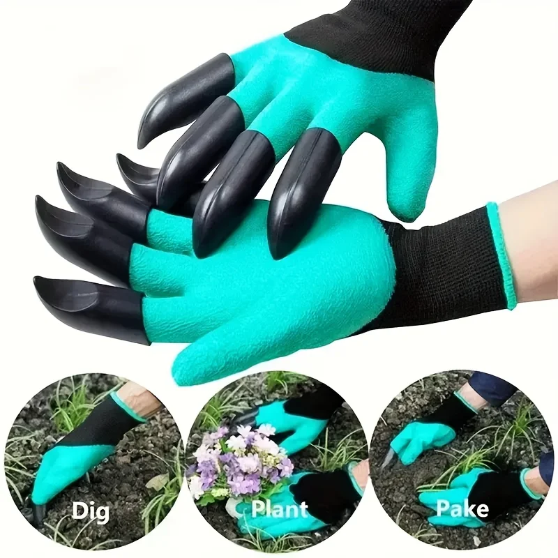 

1 pair of durable claw garden gloves, sand and soil digging gardening gloves, garden vegetable and flower planting gloves