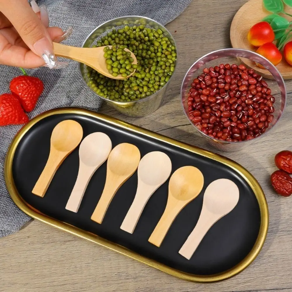 1/5Pcs Practical Wooden Spoons Multifunctional Kitchen Accessories Condiment Spoon Mini Milk Powder Spoon