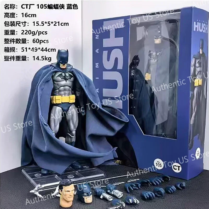 

Новый CT Toys Blue Batman Hush Blue Mafex 105 Bat Man Black Version Dc Аниме Фигурка Фигурка Модель Статуя Подарки Игрушки