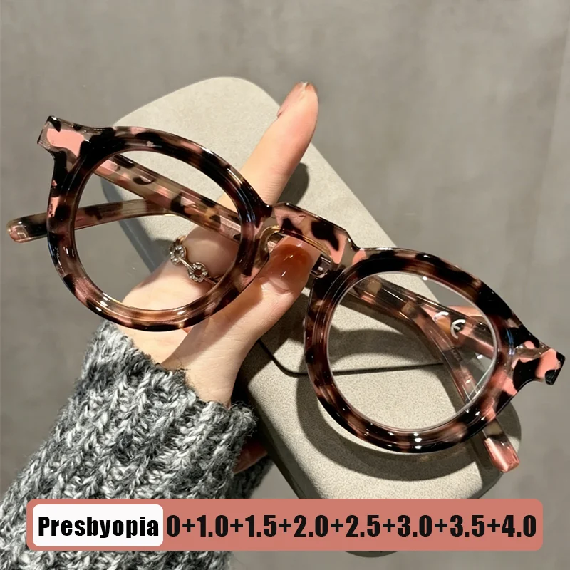 

2026 New Classic Round-Frame Blue Light Blocking Reading Glasses Women's INS Style Fashionable Comfortable Presbyopia Glasses