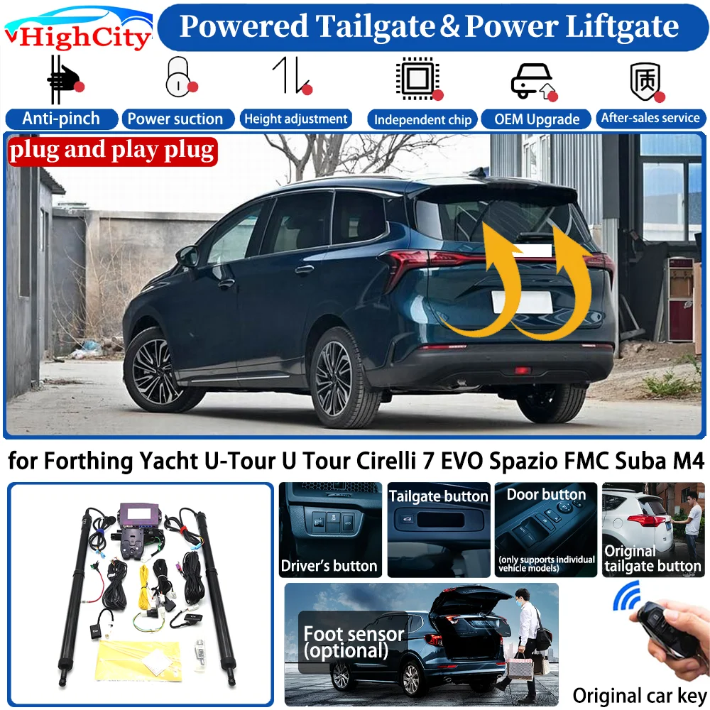 for Forthing Yacht U-Tour U Tour Cirelli 7 EVO Spazio FMC Suba M4 Smart Powered Tailgate Power Liftgate System Trunk Lift Kit