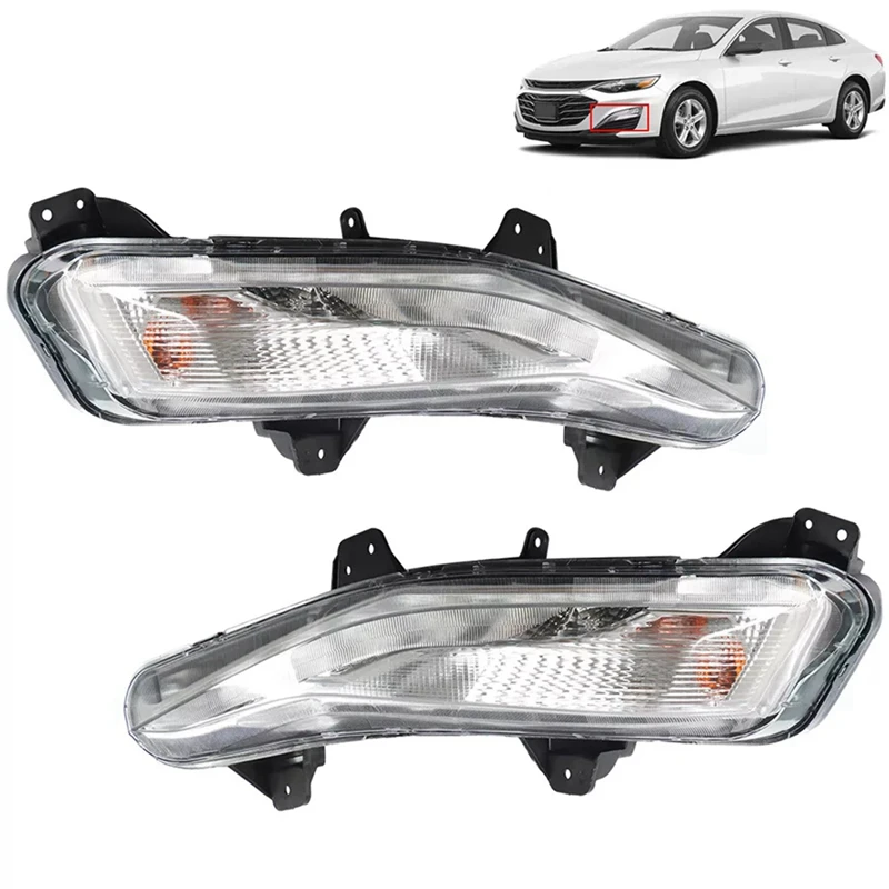 Car Bumper Turn Signal Lights W/ LED DRL Passage Fog Lamp For Chevy Malibu 2019-2022 84575553, 84575552-Boom