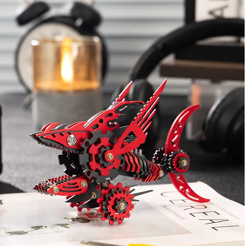 MOKR Megalodon 3D Metalen Puzzel Kinderspeelgoed Denkspelletjes voor Volwassenen DIY Model Kerstcadeau Educatie Training