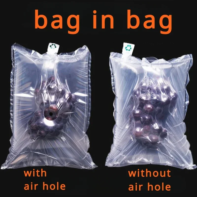 100pcs/lot Fruit Packaging Inflatable Bags Breathable Hole Hollow Bag in Bag Transportation Buffer Shockproof Bubble air Column