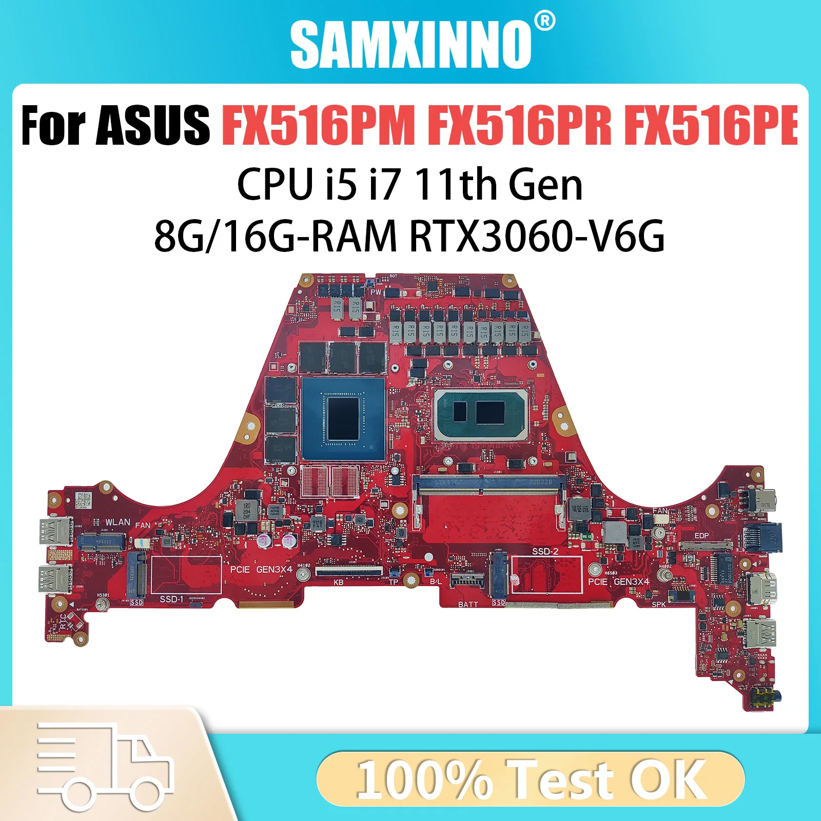 FX516PR Scheda Madre Del Computer Portatile Per ASUS TUF F15 FX516PM FX516PE FX516PM PX516P I5-11300H I7-11370H RTX3070 Scheda Madre