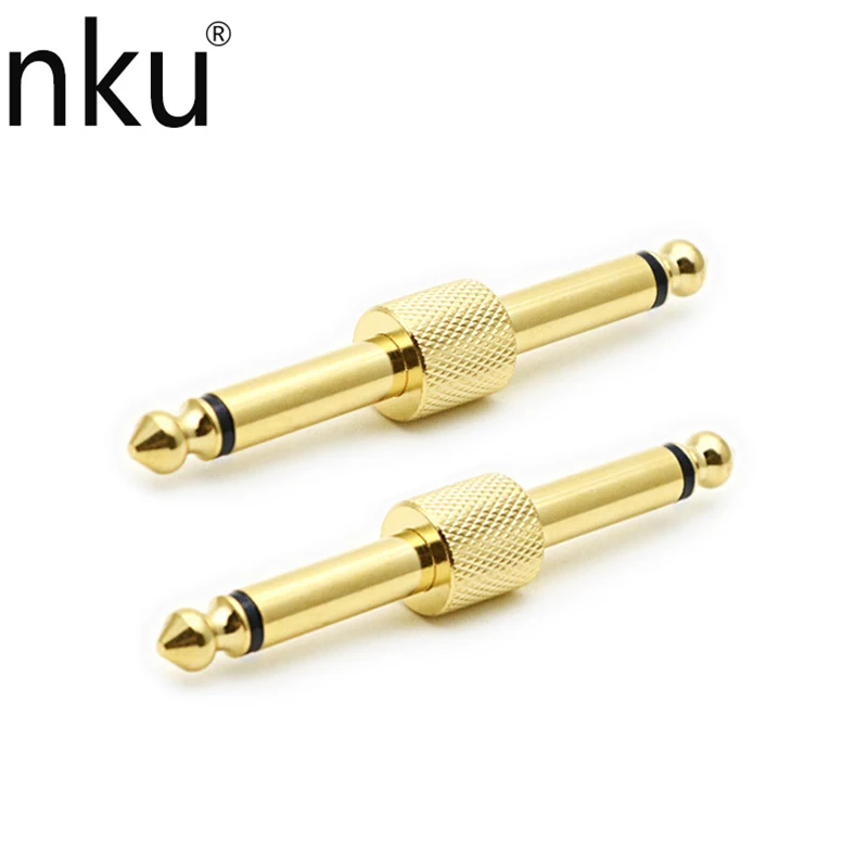 Nku Pedal Coupler 6.5 6.35mm 1/4 inch Male To Male Plug Audio Adapter Straight Connector for Guitar Effects Pedal Board