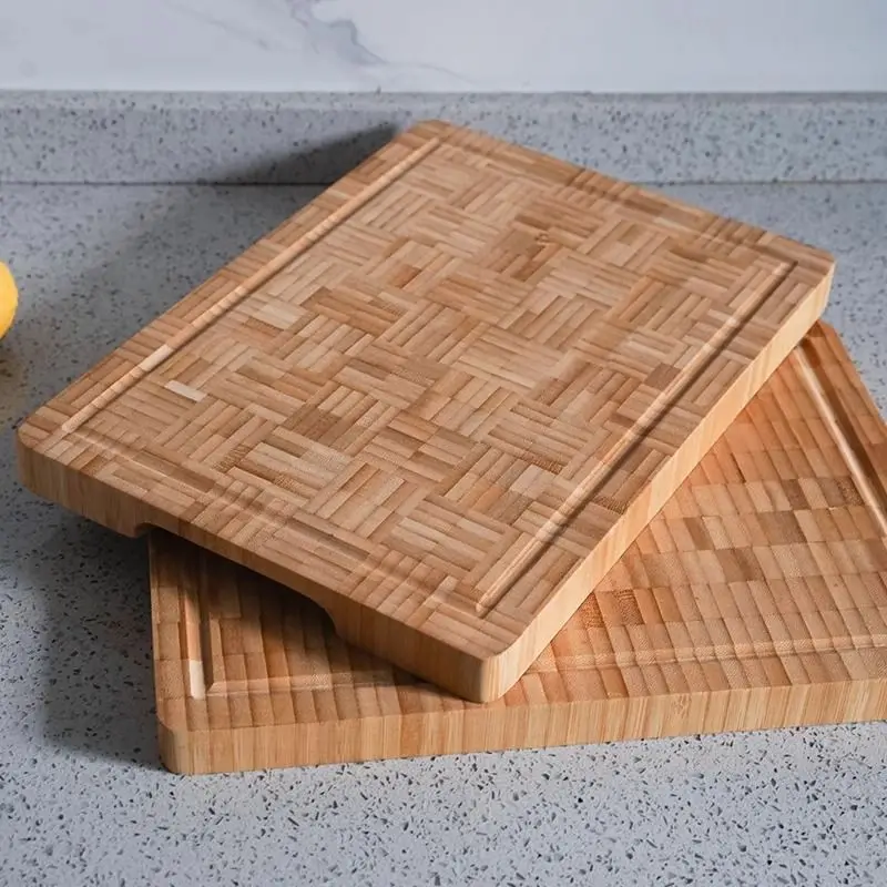 

Premium Bamboo Cutting Board for Kitchen, Rectangle and Oval Design, Thick and Durable Chopping Surface for Vegetables, Meats