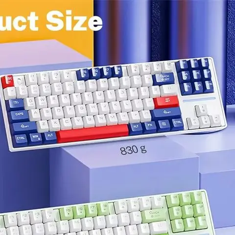 

SMAILWOLF MK87 87-key Wireless Mechanical Keyboard Hot-swap Blue Axis Dual-mode Bluetooth Mechanical Keyboard Rainbow Light Game