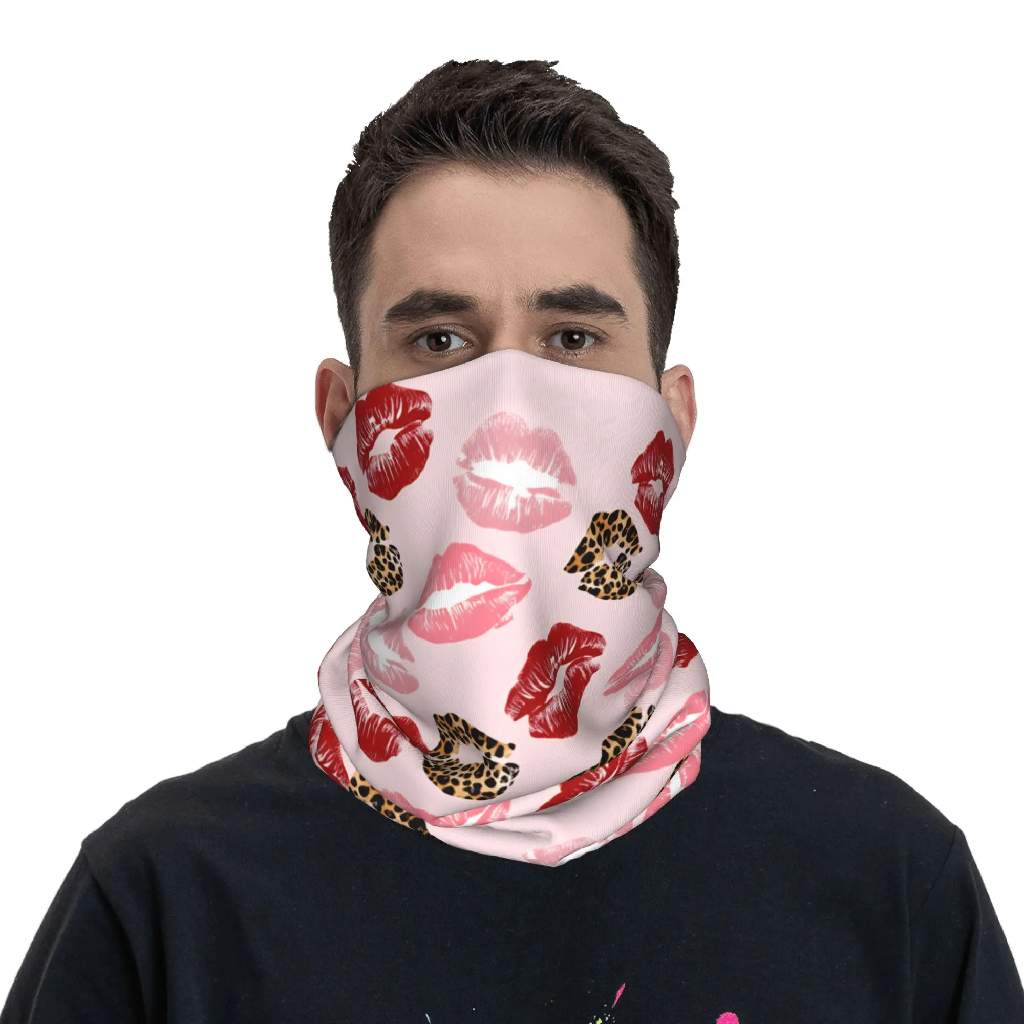 Outdoor Sports Balaclava Leopard & Card Print Cycling Mask Neck Warmer  Tactical Mask Funny Hiking Camping Windproof Neck Gaiter