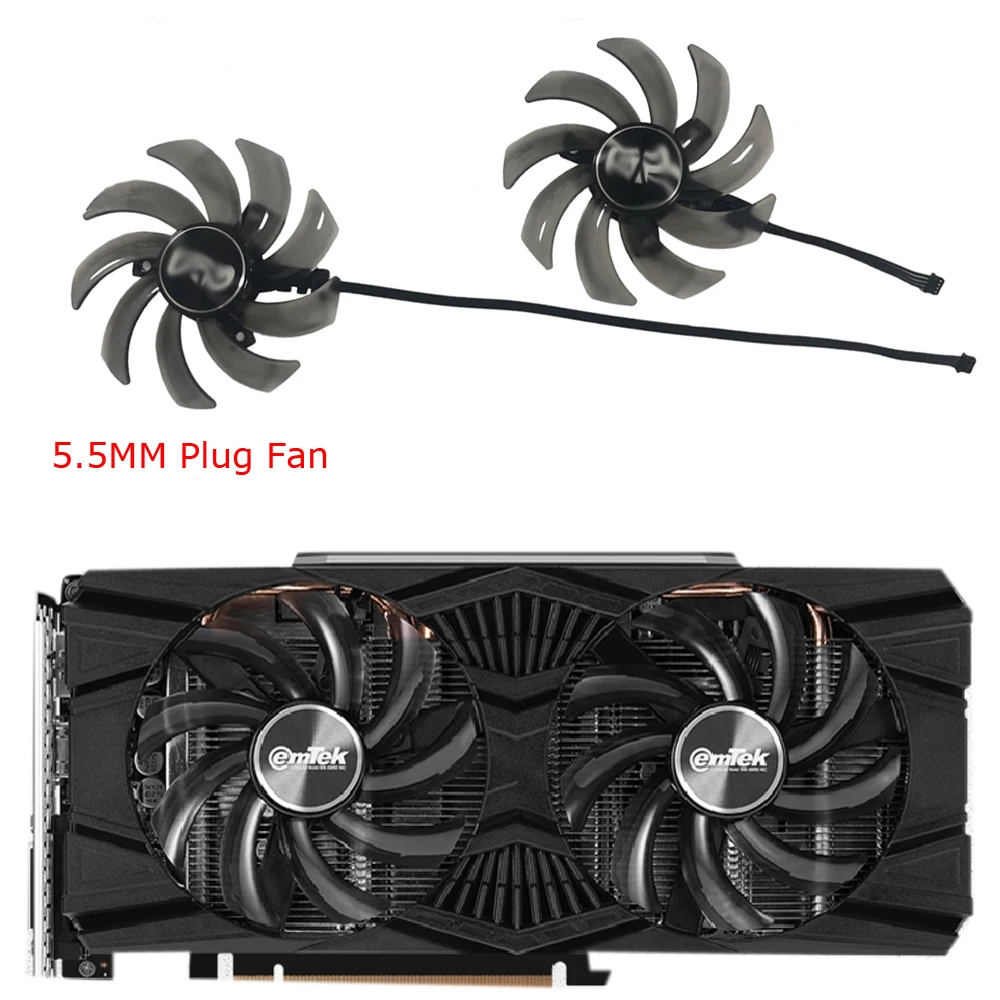 2Pcs/Set Graphics Card Fan GPU Cooler FDC10H12S9-C For EMTEK GTX1660 Ti RTX 2060 SUPER STORM X DUAL BASIC Replace GA91S2U