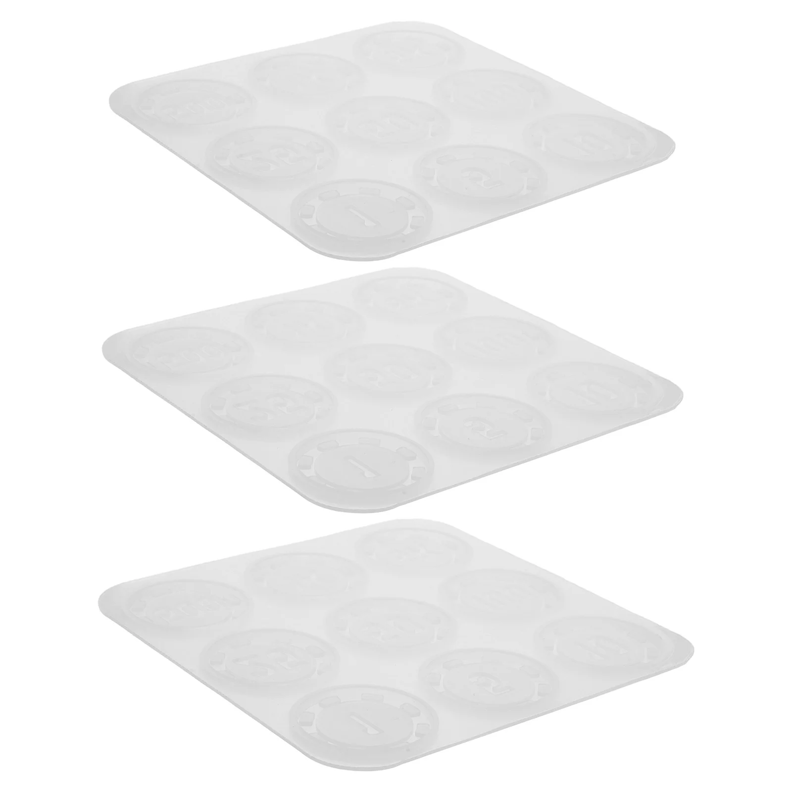 

3Pcs Silicone Poker Chip Mold DIY Epoxy Resin Reusable Game Coin Crafts Set for Party Entertainment Gaming