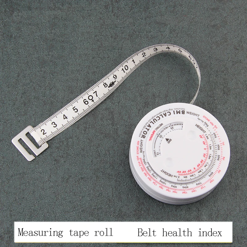 Dual function BMI measurement leather tape fitness profile measurement