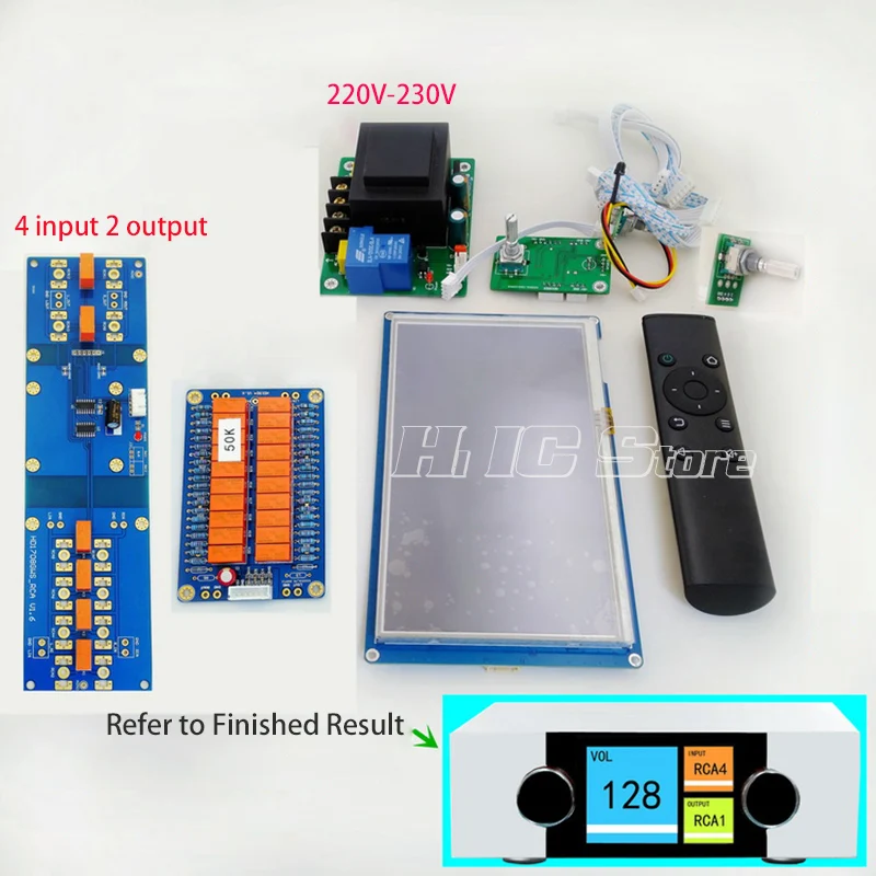 7 inch Colour Screen HiFi Infrared Remote Control Volume Control Adjust Board Amplifier Preamp Motor Relay Potentiometer