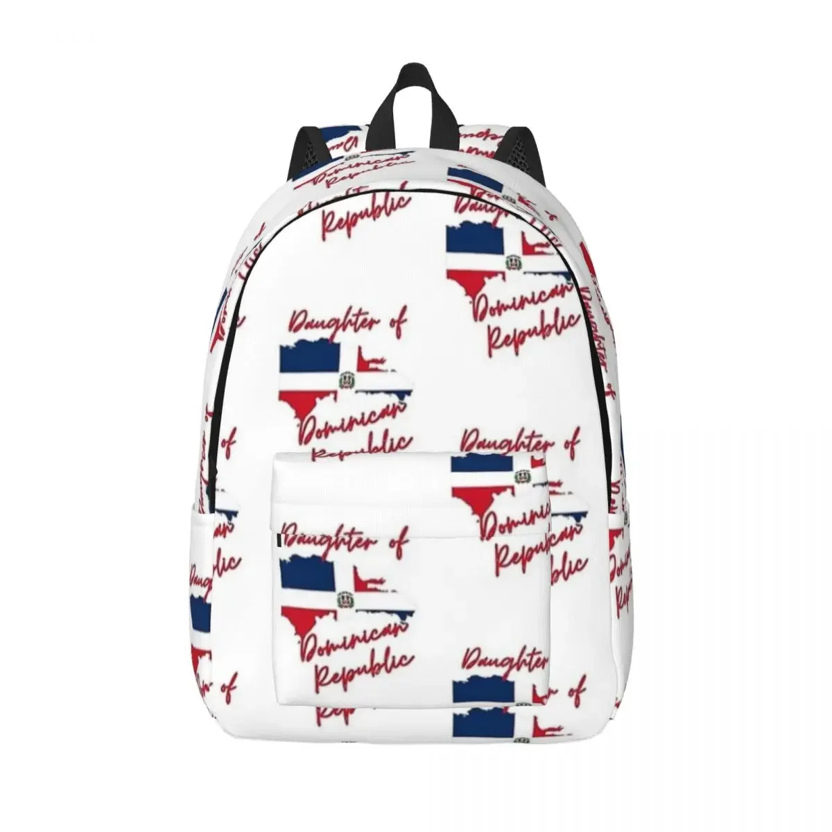 

Dominican Republic Flag Map Backpack for Men Women Casual High School Work Daypack College Canvas Bags Durable