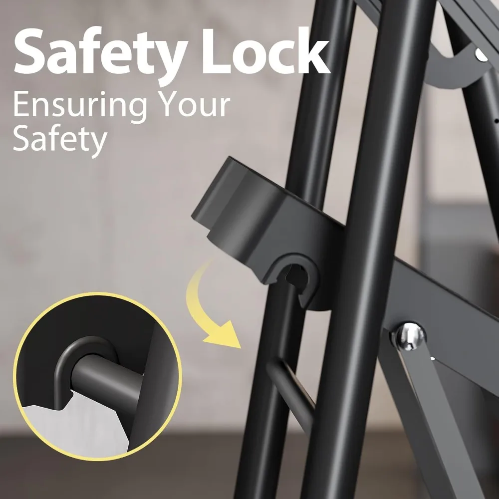 4 Step Ladder with Tool Platform, Sturdy Stool, Anti-Slip Wide Pedals, Handrail, Step Stools & StepS Ladders