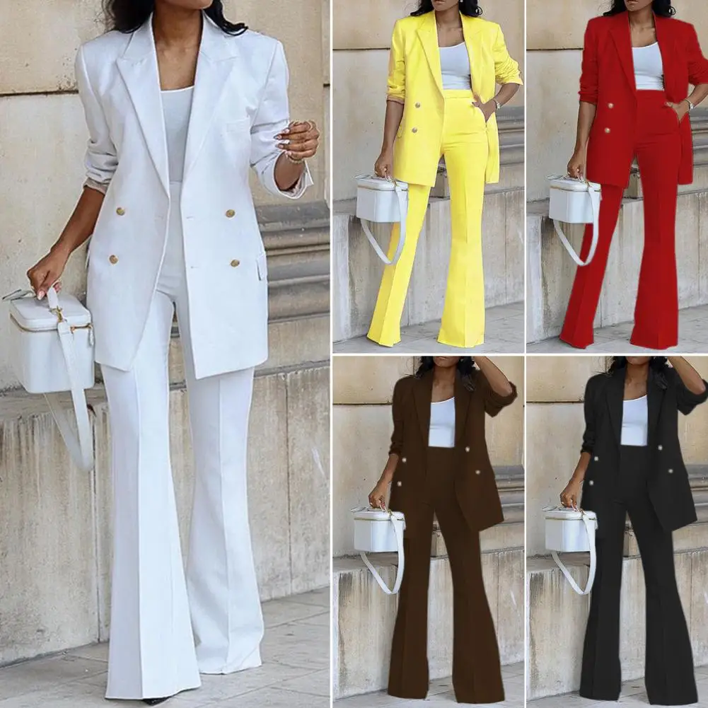 Odzież damska 2024 Autumn New Solid Color Casual Suit Wide-leg Pants Suit Two-piece Suit Ensemble Femme 2 Pièces été