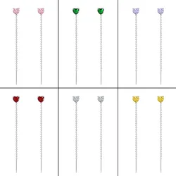 2023 New Trend Small Color Zircon Ear Thread Tassel Ladies Earrings 925 Silver Needle Pierced Earrings Wholesale