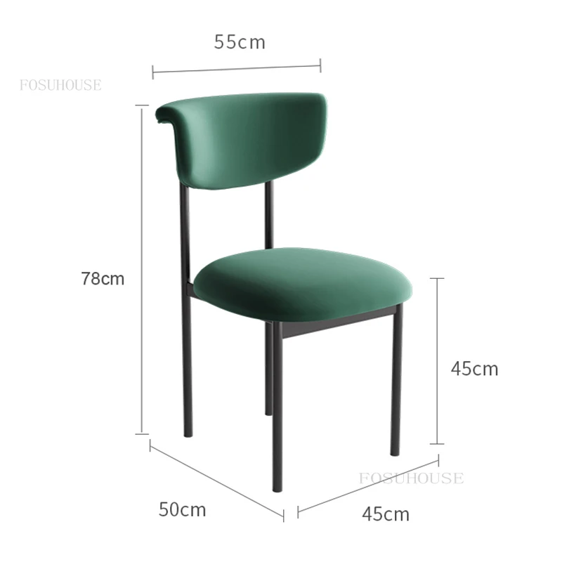 New Nordic Furniture Flannel Dining Chairs for Dining Room Chairs Backrest Dining Chair Light Luxury Design Chair Home Furniture