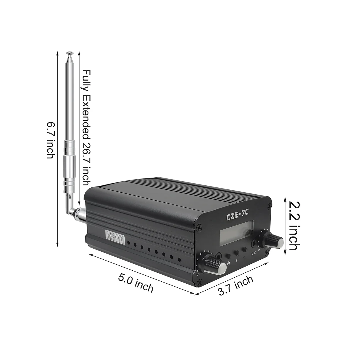 CZE-7C 7W Long Range FM Transmitter for Drive-in Church, School & Supermarket Events, Light Shows Conference Stereo