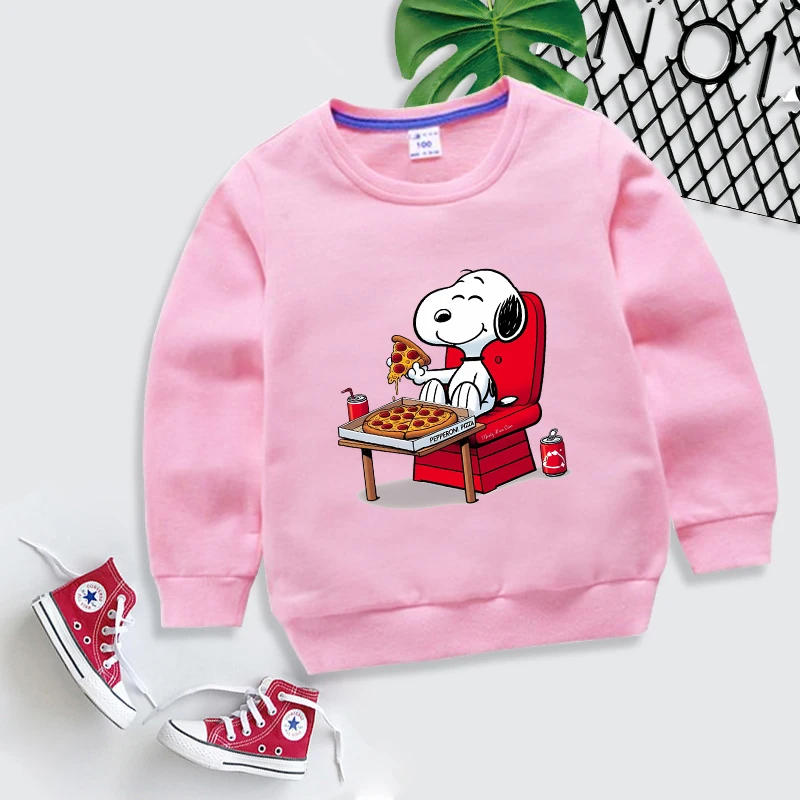 

Snoopys Girl Kids Thin Pullover Hoodie Sweatshirt Snoopys Cute Dog Anime Cartoons Printed Clothes Baby Clothing Long Sleeve Tops