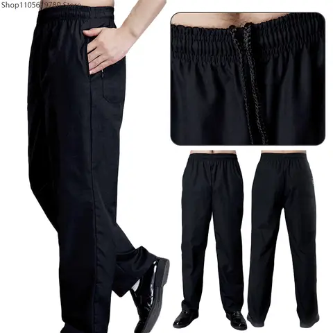 Pantalones de Chef para hombre, ropa de trabajo para servicio de comida, pantalones holgados informales para cocina, restaurante, uniforme de Hotel, pantalones de cocinero para hombre, pantalones de Chef S-5XL