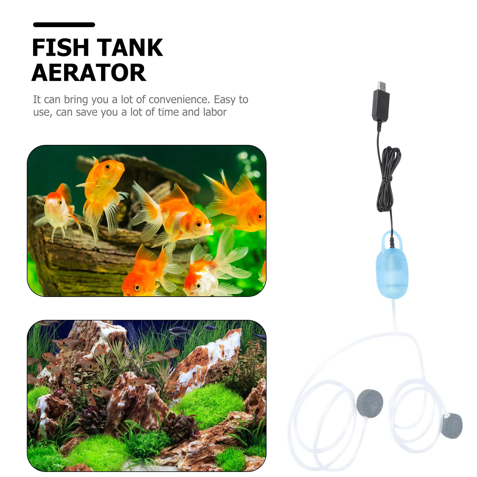 

1Pcs USB Powered Aquarium Air Pump Portable Rechargeable Fish Tank Oxygen Aerator Quiet Air Pump for Home Aquarium Supply