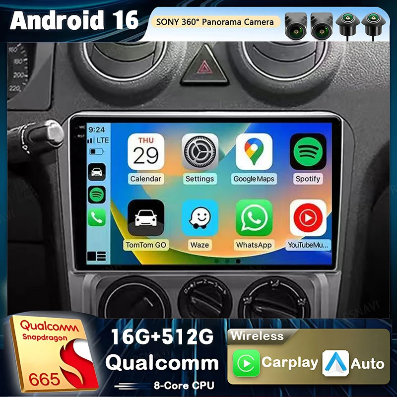 Android 16 Qualcomm Carplay Car Radio For Geely CK 2008-2016 Multimedia Video Player Navigation GPS Stereo 2Din DVD Head Unit BT