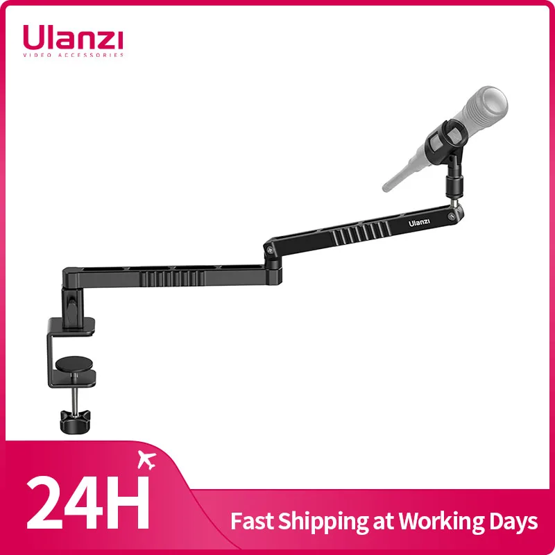 

Upgrade ULANZI LS26 Low Profile Microphone Arm with Cable Channels Desk Clamp 360° Rotatable Foldable for Streaming Recording