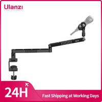 Upgrade ULANZI LS26 Low Profile Microphone Arm with Cable Channels Desk Clamp 360° Rotatable Foldable for Streaming Recording