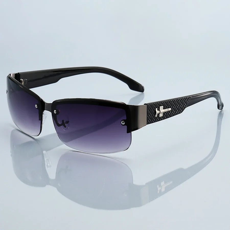 Gafas de sol cuadradas Vintage con gradiente de Metal para hombre y mujer, lentes de sol con gradiente de Metal UV400, para pescar y conducir, de diseñador de marca de lujo