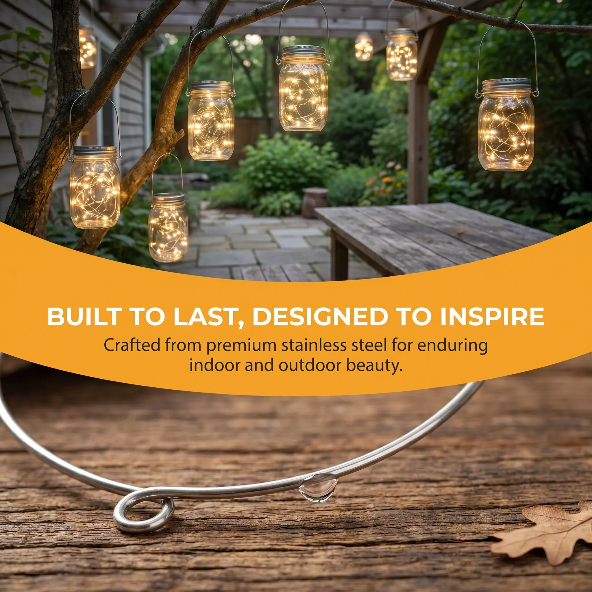 8Pcs Stainless Steel Mason Jar Lid Hangers Wire Handles Compatible for 70Mm Mouth Home Wedding Decoration Mason Jar Handles