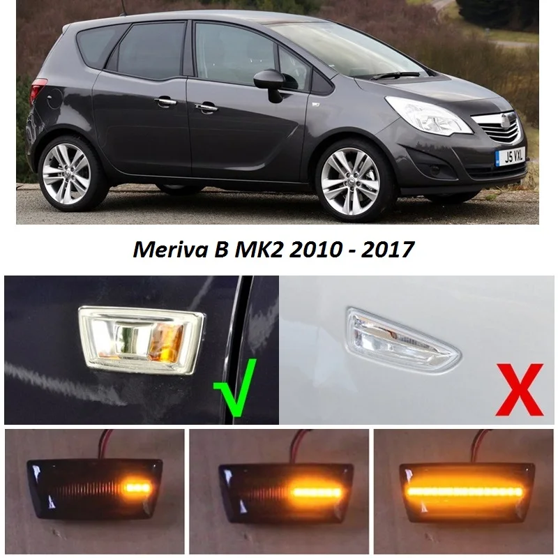 Dynamic LED Indicator Side Marker Signal fit for Opel Vauxhall Corsa D S07 Zafira B A05 Meriva B S10 Car Styling Accessories