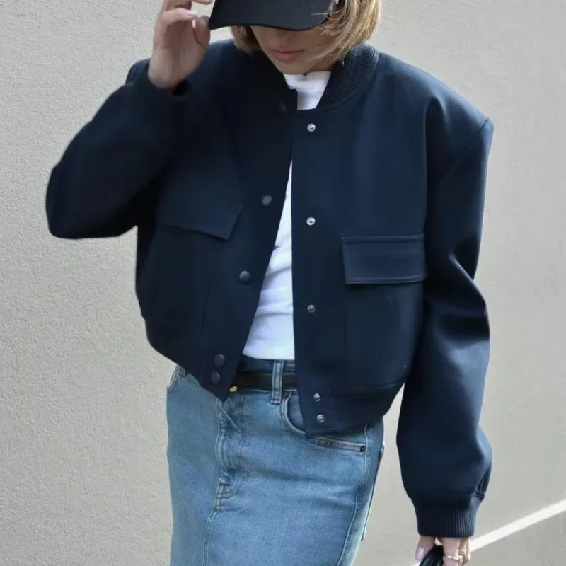 

Spring And Autumn Women's Jackets Fashionable Jackets With Pockets Retro Long Sleeve Casual New Jacket Tops