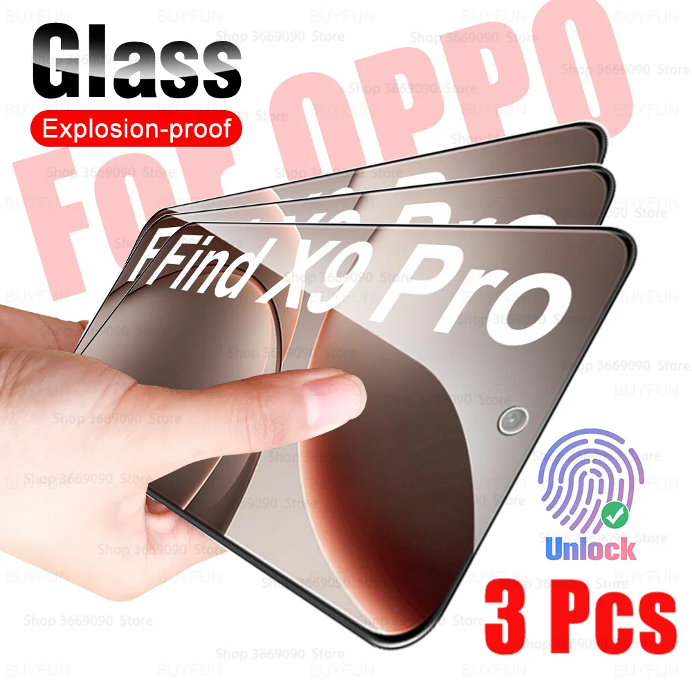 3 pices pour Oppo Find X9 Pro 5G 9H verre Premium pleine colle Film de protection d'cran sur oppo Find X 9 Pro X9Pro OppoFindX9 verre de tlphone