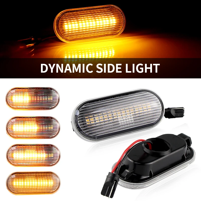 2PCS for SEAT Ibiza 6L 2002-2008 Cordoba Toledo Leon MK1 MK2 1996-2006 LED Dynamic Side Marker Light Blinker Turn Signal Light