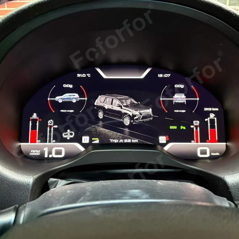 2026 Upgrade 13.1 Inch Full LCD Digital Cluster Virtual Cockpit For Lexus GX 2010-2021 Dashboard Instrument Speedometer Screen