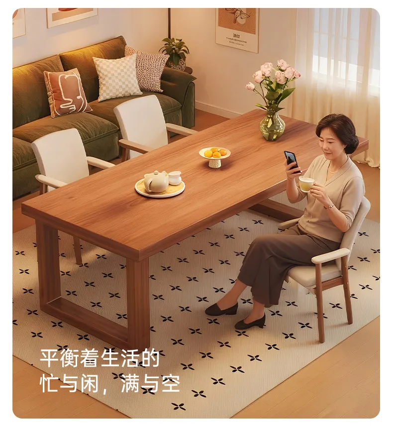 

Стол из цельного дерева для гостиной, большой длинный стол для чтения, двойной прямоугольный стол, верстак