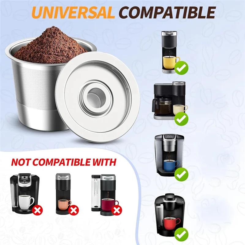 ABVI-Recycling Coffee Capsule Stainless Steel Single Hole With Filter Screen Capsule Cup