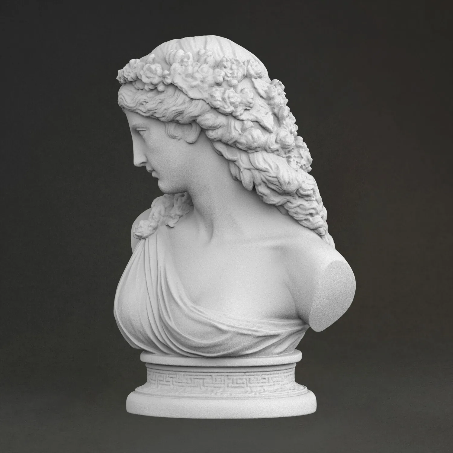 'Bust of Ariadne' Sculpture, 3D Printed Resin Material, Hand-Painted, Plaster-Like Decoration (Ships Within 10 Days） - view 2