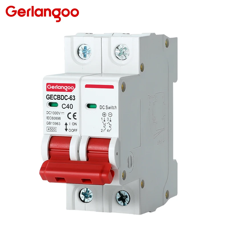 1P 2P 3P 4P تيار مستمر 1000 فولت MCB الشمسية قطاع دارة صغيرة الزائد حماية التبديل 3A-63A DC1000V الضوئية الكهروضوئية