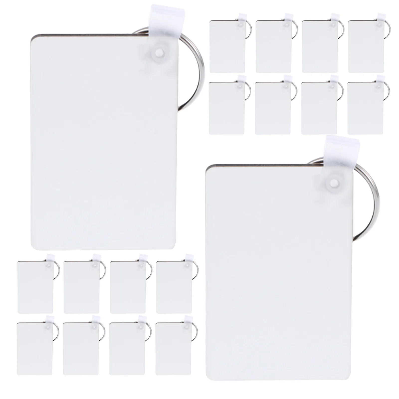25Pcs Rectangle Wood Keychain Blanks DIY Sublimation Engraving Blank Key Chains for Crafting Pendant Keyrings Personalized