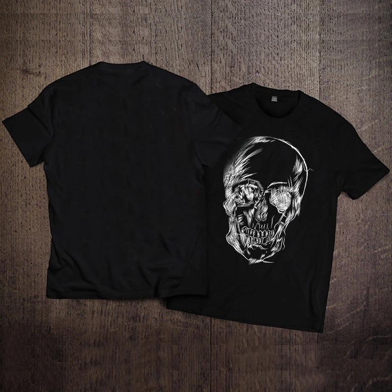 2026 Small-scale American Retro-style Skull Pattern Loose Men's and Women's Cotton Short-sleeved T-shirt Trendy