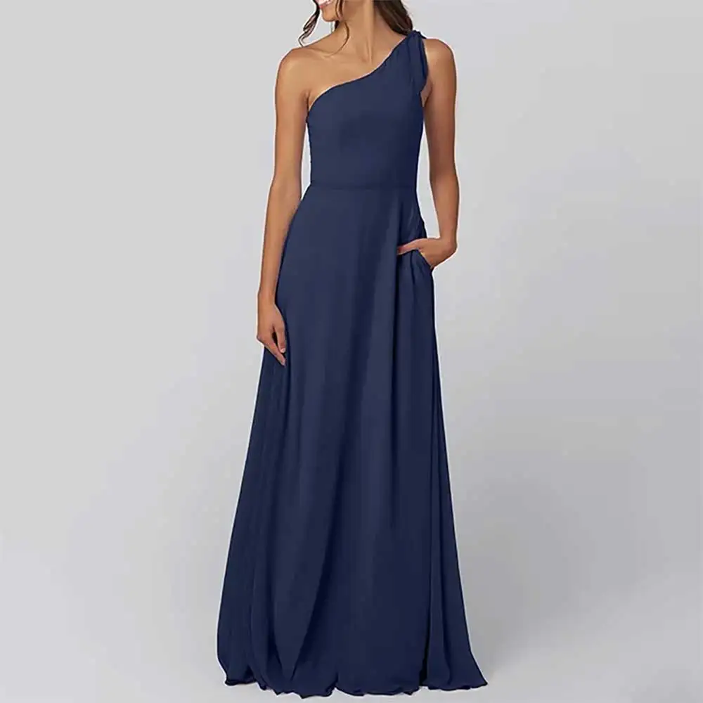 

Sexy One Shoulder Backless Sleeveless A-line Evening Dress for Women Prom Dresses Elegant Formal Event Gowns فساتين سهرة