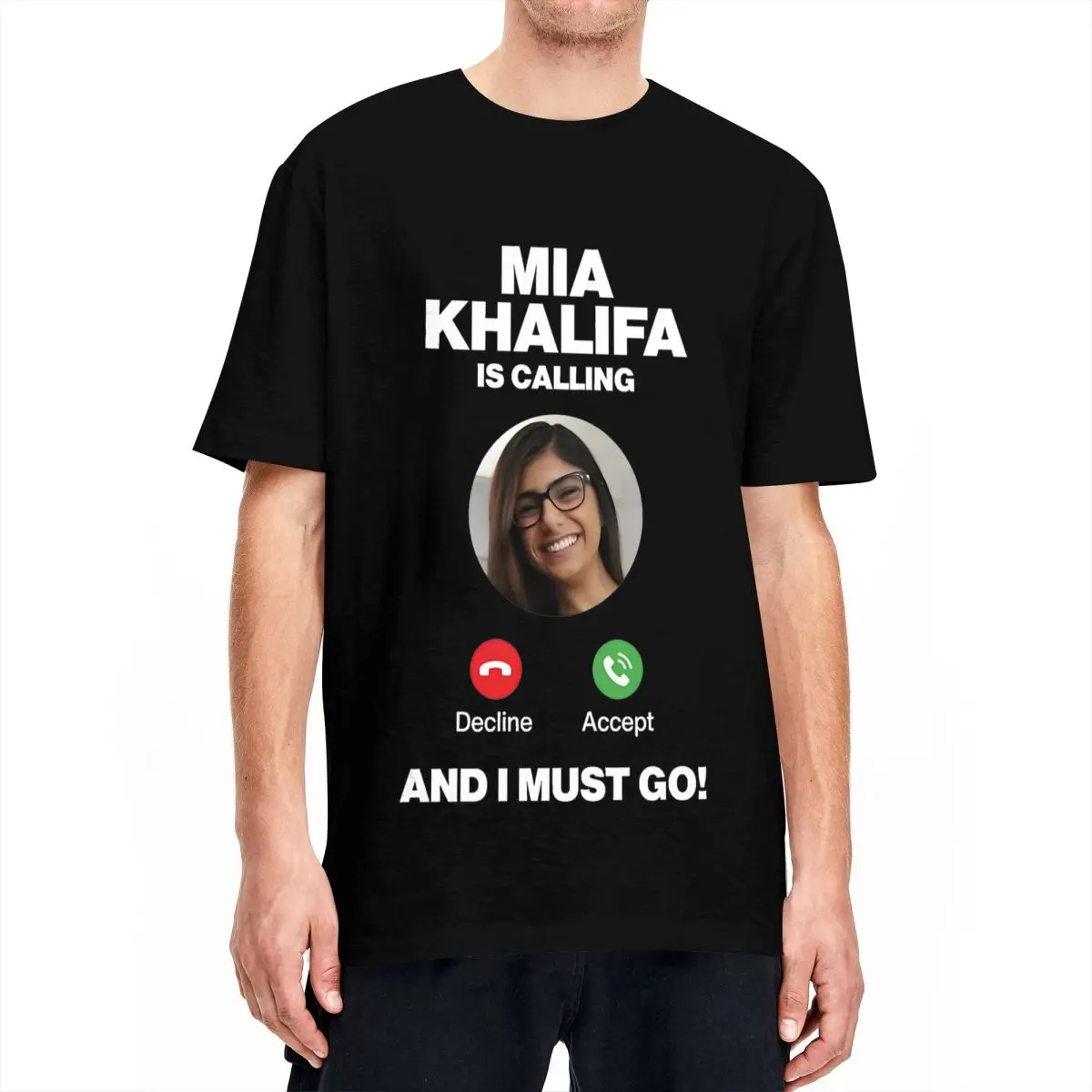 Mia Khalifa Call You Tshirts For Men Women Cotton Clothing Funny Crewneck Short Sleeve